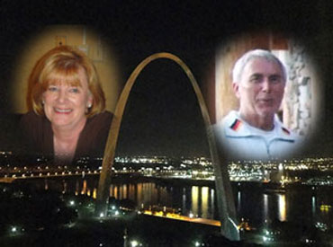 Photo of Gayle and Mark Gerlich and St. Louis Arch